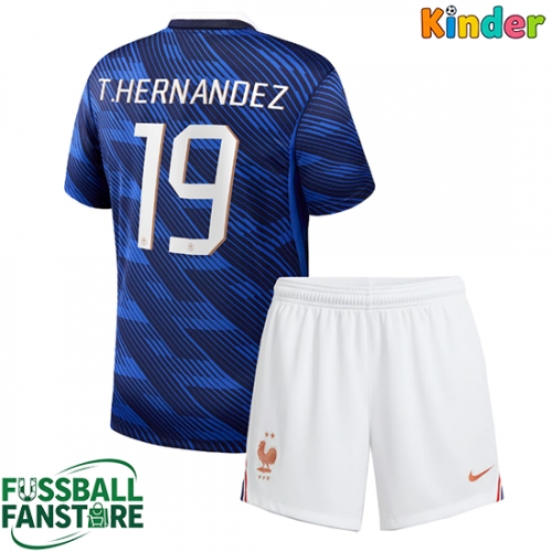 Frankreich Theo Hernandez #19 Replik Heimtrikot Kinder WM 2026 Kurzarm (+ Kurze Hosen)